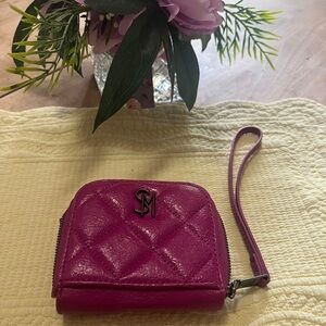 Steve Madden Pink Quilted Wallet with Wrist Strap